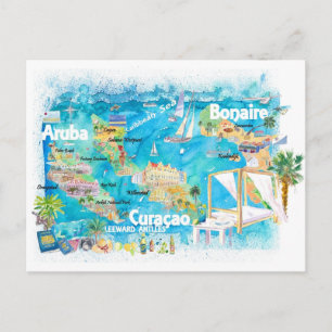 Carte Postale Aruba Bonaire Curacao Iles illustrées Voyage