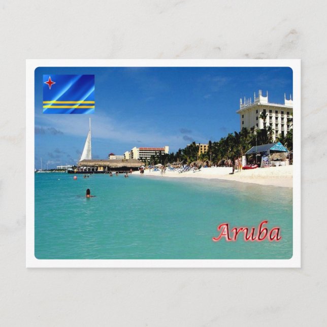 Carte Postale Aruba - Palm Beach - (Devant)