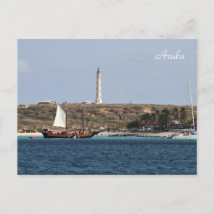 Carte Postale Aruba, Phare, Voilier, Photographie