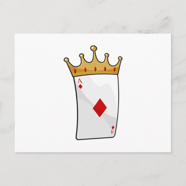 Carte Postale As de Carreau avec Couronne de Roi (Devant)