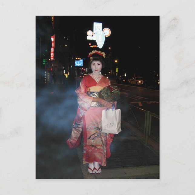 Carte Postale Asakusa Geisha Neo Tokyo (Devant)
