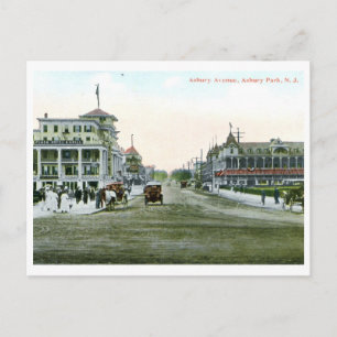 Carte Postale Asbury Ave., Asbury Park, NJ 1915 Vintage