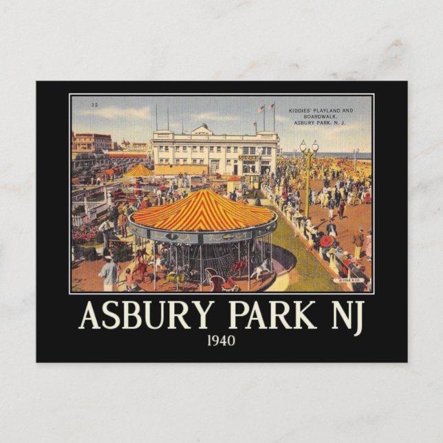 Carte Postale Asbury Park, New Jersey, Vintage (Devant)