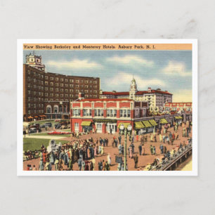 Carte Postale Asbury Park NJ Boardwalk, Hôtels 1951 Retro