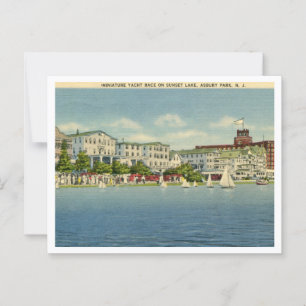 Carte Postale Asbury Park NJ, Course de yacht miniature de style