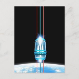 Carte Postale Ascenseur spatial futuriste