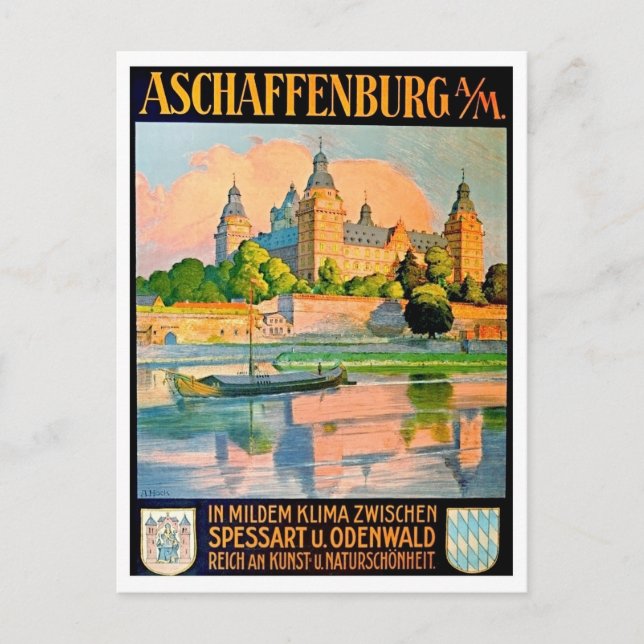 Carte Postale Aschaffenburg, Allemagne, Schloss Johannisburg (Devant)