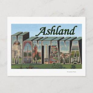 Carte Postale Ashland, Montana - Scènes de grandes lettres