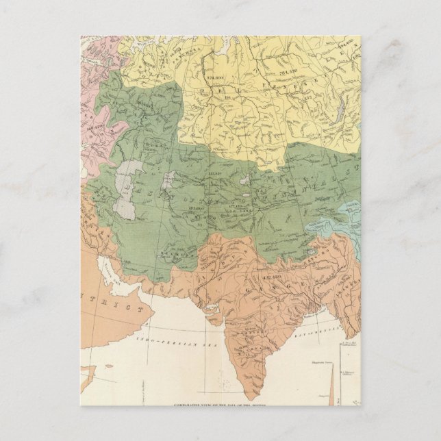 Carte Postale Asie, Europe systèmes fluviaux (Devant)