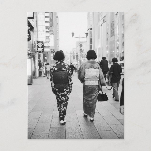 Carte Postale Asie, Japon, Tokyo. Geishas sur la Ginza. (Devant)