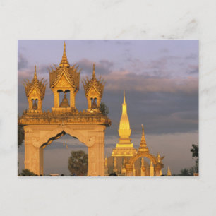 Carte Postale Asie, Laos, Vientiane. Ce temple de Luang.