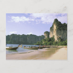 Carte Postale Asie, Thaïlande, Krabi. West Railay Beach, long