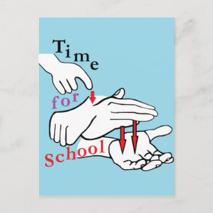 Carte Postale ASL Heure pour l'école