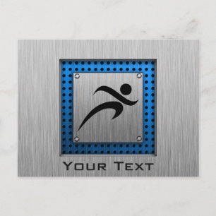 Carte Postale Aspect métallique brossé en cours d'exécution