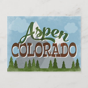Carte Postale Aspen Colorado Amusants Rétro Montagnes neigeuses