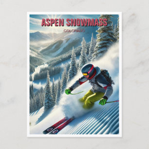 Carte Postale Aspen Snowmass Skier