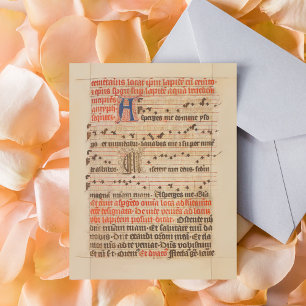 Carte Postale Asperges me - Gregoriant Chant Manuscrit Médiéval