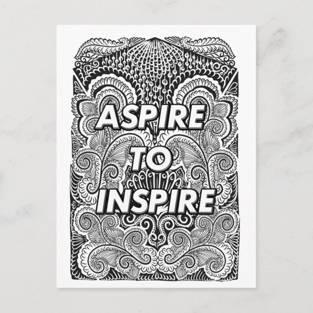 Carte Postale ASPIRE À INSPIRER - Devis de déclaration positive (Devant)