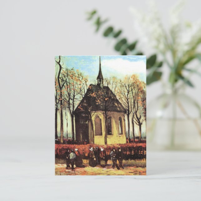 Carte Postale Assemblée quittant l'église réformée (Debout devant)