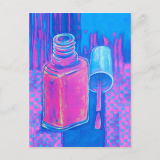 Carte Postale Assez dans le vernis à ongles rose
