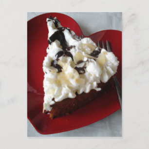 Carte Postale Assiette Cœur Gâteau au Chocolat