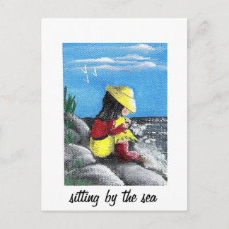 Carte Postale Assis au bord de la mer