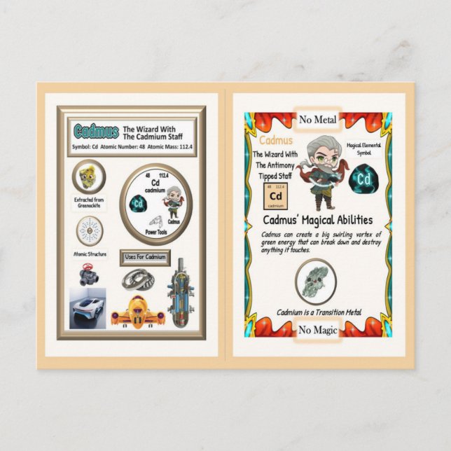 Carte Postale Assistant Cadmus - Élément Cadmium (Devant)