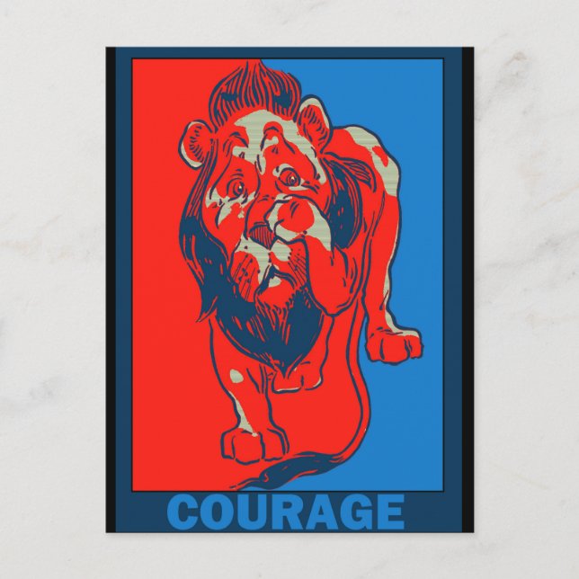 Carte Postale Assistant de Denslow d'Oz : : Courage (Devant)