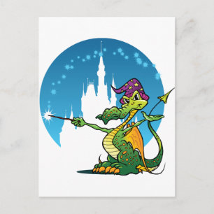 Carte Postale Assistant Dragon de dessin animé