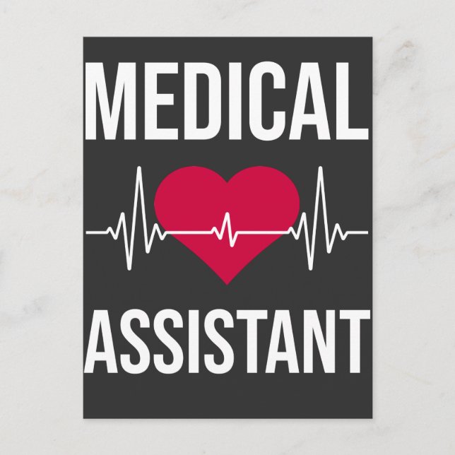 Carte Postale Assistant Médical Battement de Coeur Soins Infirmi (Devant)