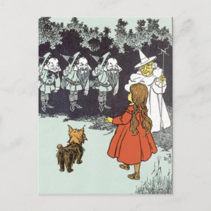 Carte Postale Assistant vintage d'Oz Dorothy Toto Glinda Munchki