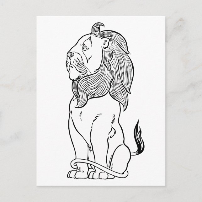 Carte Postale Assistant vintage d'Oz, Lion courageux (Devant)