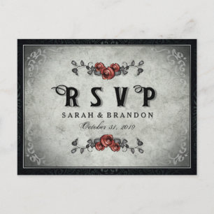 Carte postale assortie noire et grise de Halloween