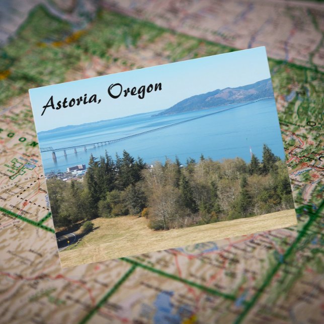 Carte Postale Astoria, Oregon Photo de voyage (In Situ Map)