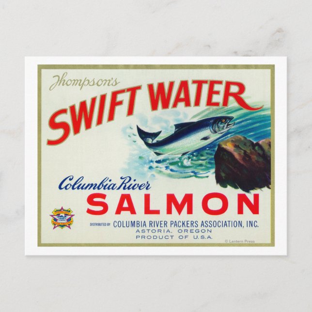 Carte Postale Astoria, Oregon - Saumon d'eau douce de Thompson (Devant)
