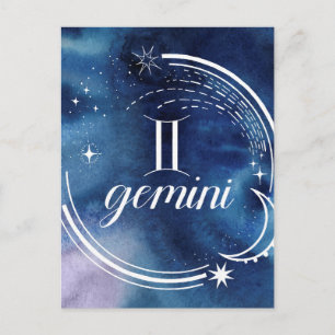 Carte Postale Astrologie aquarelle - Gemini