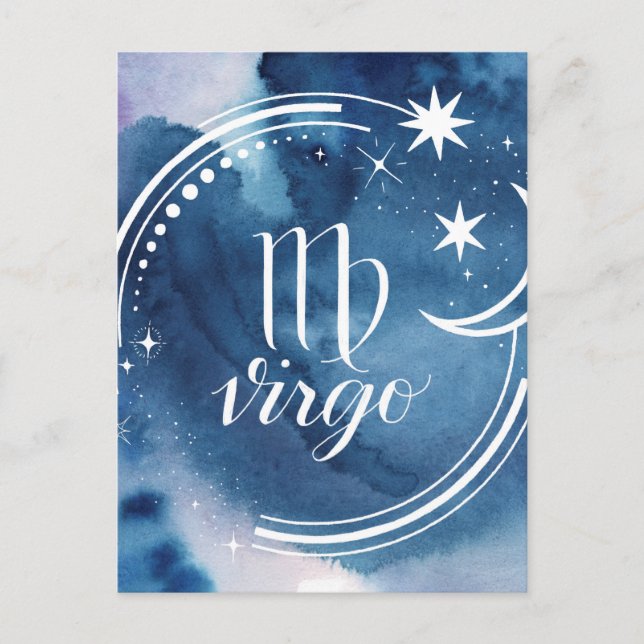 Carte Postale Astrologie de l'aquarelle - Virgo (Devant)
