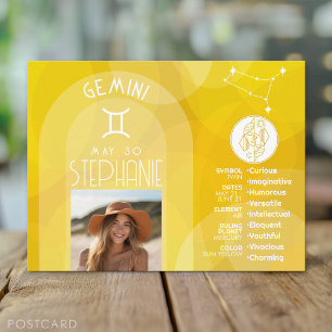 Carte Postale Astrologie Gémeaux Signe du zodiaque Photo Anniver