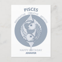 Astrologie Pisces Art Nouveau CC0026 Joyeux annive