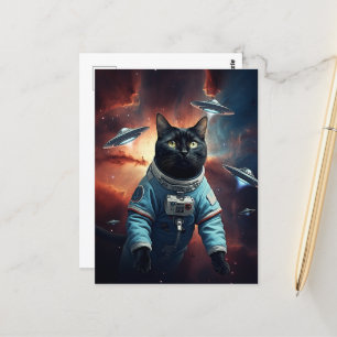 Carte Postale Astronaut de chat galactique