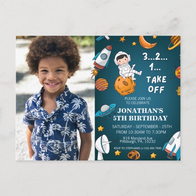 Carte Postale Astronaut Photo personnalisée Planètes spatiales t (Devant)