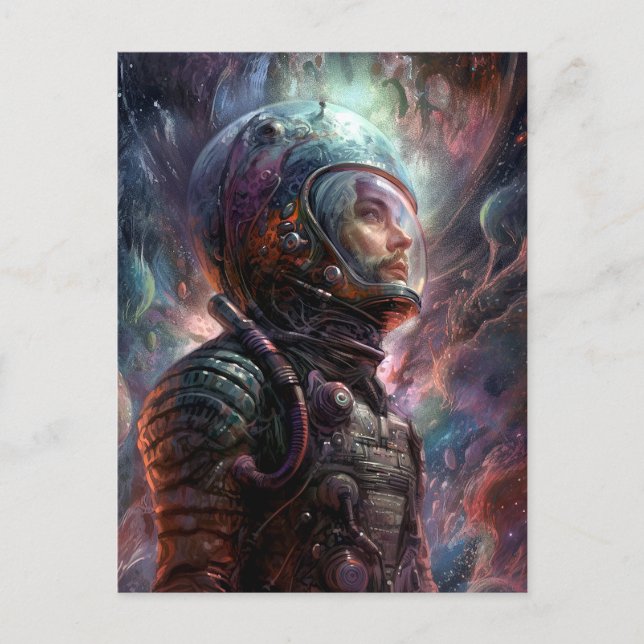 Carte Postale Astronaut Science-Fiction Art (Devant)