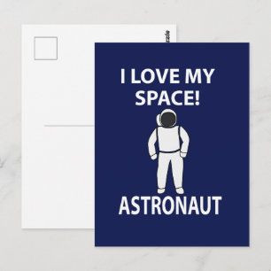 Carte Postale Astronaute j'aime mon espace 