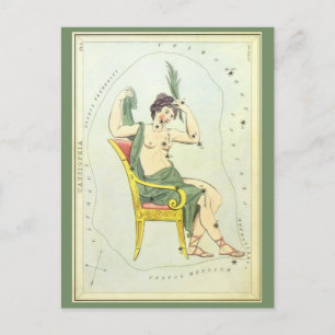 Carte Postale Astronomie vintage, Cassiopée Stars Constellation