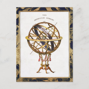 Carte Postale Astronomie Vintage, Sphère Artificielle ou Armilla