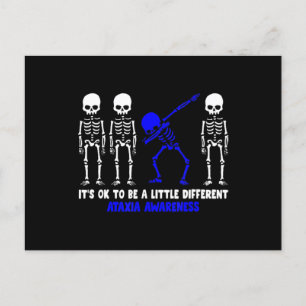 Carte Postale Ataxia Warrior bleu Ruban Sensibilisation maladie 