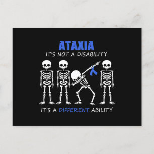 Carte Postale Ataxie Ce n'est pas un handicap Tshirt squelette