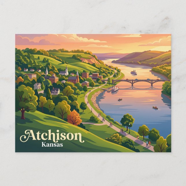 Carte Postale Atchison Riverfront Kansas (Devant)