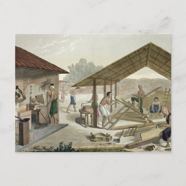 Carte Postale Atelier de menuiserie à Kupang, Timor, plaque 6 de (Devant)