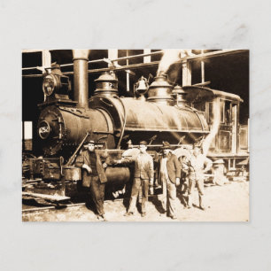 Carte Postale Atelier et équipe du Grand Trunk Railroad - Vintag